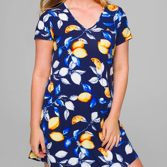 Soma Other - Soma Cool Nights Sleepshirt Navy 🍋 Lemons Print